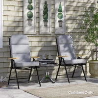 Outsunny Outdoor Seat Cushion with Back, Outdoor Chair Cushion with Ties and Adjustable Strap, UPF 20+Non-Slip Patio Cushion Replacement for Outdoor Chair, Light Grey(m-10)