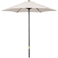 Outsunny 6.6FT Patio Umbrella, Outdoor Parasol with 6 Solid Ribs, Cream White(m-11)