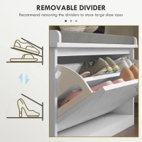 HOMCOM Shoe Storage with Seat, Upholstered Hallway Bench, Shoe Bench with Flip Drawer, Adjustable Shelf for 6 Pairs of Shoes(m-6)