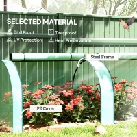 Outsunny Mini Tunnel Greenhouse with PE Cover Garden Green Grow Shed with Steel Frame Zipped Doors, Green(m-4)