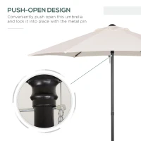 Outsunny 6.6FT Patio Umbrella, Outdoor Parasol with 6 Solid Ribs, Cream White(m-7)
