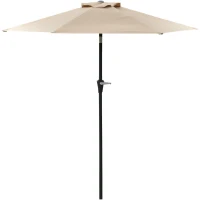 Outsunny Patio Sun Umbrella, Outdoor Parasol with 6 Ribs, Khaki(m-2)