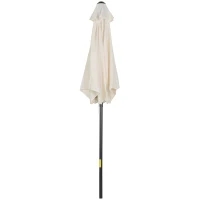 Outsunny 6.6FT Patio Umbrella, Outdoor Parasol with 6 Solid Ribs, Cream White(m-2)