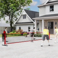 Soozier Portable Pickleball Net Set with 22FT Regulation Size Net, Ball Collector, Court Marking Kit, Balls, Carrying Bag(m-8)