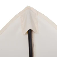 Outsunny 6.6FT Patio Umbrella, Outdoor Parasol with 6 Solid Ribs, Cream White(m-10)
