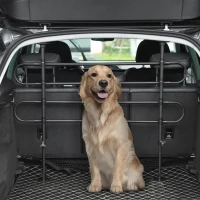 PawHut Adjustable Pet Car Barrier for SUVs, Vehicles, Vans, Back Seat Dog Fence Guard for Safety Car Travel, Black(m-1)