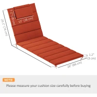 Outsunny 2PCs Patio Chaise Lounge Cushions, Foldable Lounge Chair Cushion, UPF50+ 230gsm Olefin, 80" x 26", Wine Red(m-3)