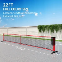 Soozier Portable Pickleball Net Set with 22FT Regulation Size Net, Ball Collector, Court Marking Kit, Balls, Carrying Bag(m-3)