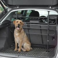 PawHut Adjustable Pet Car Barrier for SUVs, Vehicles, Vans, Back Seat Dog Fence Guard for Safety Car Travel, Black(m-7)