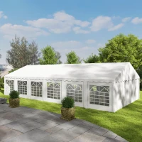 Outsunny 20' x 40' Party Tent, Outdoor Canopy Tent with Removable Sidewalls, 12 Windows for Parties, Wedding, Events, BBQ, White(m-9)