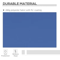 Outsunny 12' x 10' Manual Retractable Awning Outdoor Sunshade Shelter with Adjustable & Versatile Design, Dark Blue(m-4)