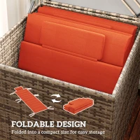 Outsunny 2PCs Patio Chaise Lounge Cushions, Foldable Lounge Chair Cushion, UPF50+ 230gsm Olefin, 80" x 26", Wine Red(m-6)