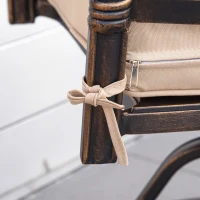 Outsunny 2 Pieces Patio Swivel Chairs with Cushion, Aluminum Frame, 3" Thick Cushions, For Garden, Balcony, Porch, Bronze(m-9)