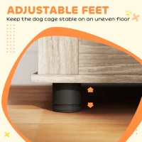 PawHut 39" Dog Crate Furniture with 2 Doors, Adjustable Non-slip Foot Mats, for Large Dogs, Walnut Brown(m-6)
