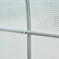 Outsunny 11.5x6.6x6.6ft Walk-in Tunnel Greenhouse Portable Garden Plant Growing Warm House with Door and Ventilation Window, White(m-10)