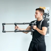 Soozier Chest Expander, Spring Chest Exerciser with 22-110 lbs Resistance for Men and Women Home Gym, Office or Travel(m-9)