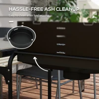 Outsunny Charcoal Barbecue Grill with Adjustable Grill Height, Portable BBQ Trolley with Ash Catcher and Wheels, Black(m-7)