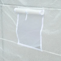 Outsunny 11.5x6.6x6.6ft Walk-in Tunnel Greenhouse Portable Garden Plant Growing Warm House with Door and Ventilation Window, White(m-7)