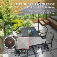 Outsunny 46lbs Resin Round Patio Umbrella Base with Wheels, Umbrella Stand Base, Heavy Duty Patio Umbrella Holder for 1.3"/1.5"/1.9" Poles for Outdoor, Lawn, Poolside, Bronze(m-4)