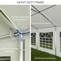 Outsunny 20' x 40' Party Tent, Outdoor Canopy Tent with Removable Sidewalls, 12 Windows for Parties, Wedding, Events, BBQ, White(m-4)