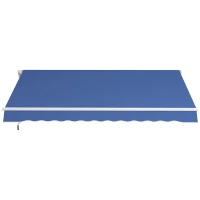 Outsunny 12' x 10' Manual Retractable Awning Outdoor Sunshade Shelter with Adjustable & Versatile Design, Dark Blue(m-2)