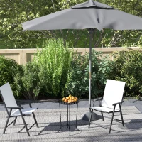 Outsunny 16" Round Outdoor Table, Small Patio Side Table, Metal End Table Plant Stand with Grid Top for Indoor, Garden, Black(m-10)