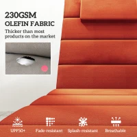 Outsunny 2PCs Patio Chaise Lounge Cushions, Foldable Lounge Chair Cushion, UPF50+ 230gsm Olefin, 80" x 26", Wine Red(m-4)