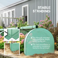 Outsunny Mini Tunnel Greenhouse with PE Cover Garden Green Grow Shed with Steel Frame Zipped Doors, Green(m-5)