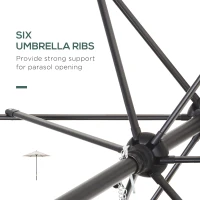 Outsunny 6.6FT Patio Umbrella, Outdoor Parasol with 6 Solid Ribs, Cream White(m-5)