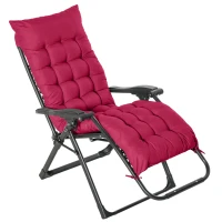 Outsunny Reclining Zero Gravity Chair with Adjustable Backrest, Folding Garden Sun Lounger with Removable Cushion and Headrest, Wine Red(m-11)