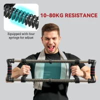 Soozier Chest Expander, Spring Chest Exerciser with 22-110 lbs Resistance for Men and Women Home Gym, Office or Travel(m-4)