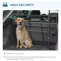 PawHut Adjustable Pet Car Barrier for SUVs, Vehicles, Vans, Back Seat Dog Fence Guard for Safety Car Travel, Black(m-6)