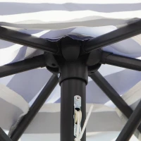 Outsunny Patio Sun Umbrella, Outdoor Parasol with 6 Ribs, Blue Stripes(m-10)