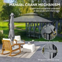 Outsunny 10' x 10' Cantilever Patio Umbrella, Double Top Square Offset Umbrella with 360° Rotation, Light Grey(m-7)