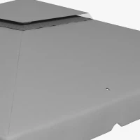 Outsunny 10' x 10' Outdoor Patio Gazebo Double Soft-top Garden Shelter Tent with Curtains, & Mesh Screen Drapes, Light Grey(m-10)