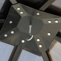 Outsunny 10' x 10' Hardtop Gazebo with PC Board Roof and Aluminum Frame, Patio Gazebo with Curtains and Netting for Party Wedding Marquee Tent, Black(m-7)