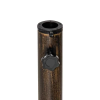 Outsunny 25lbs Cast Iron Round Patio Umbrella Base Stand, Umbrella Holder for Outdoor, Patio, Garden, Deck and Beach, Fit Dia. 1.5", 2" Pole, Bronze(m-9)