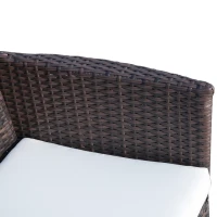 Outsunny 3 Pieces Wicker Patio Furniture Set, Rattan Bistro Set with Glass Top Coffee Table and Cushions, Outdoor Conversation Set for Garden, Porch, Balcony, Coffee(m-9)