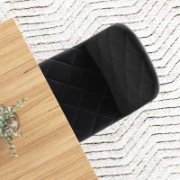 HOMCOM Dining Chairs Set of 4, Upholstered Dining Room Chairs with Steel Legs, Modern Kitchen Chair for Dining Room, Black(m-9)