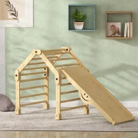 Qaba 4 in 1 Indoor Toddler Climbing Toys for 18-48 Months with Ramp & Seesaw(m-10)