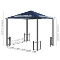 Outsunny 10' x 10' Hardtop Gazebo with PC Board Roof and Aluminum Frame, Patio Gazebo with Curtains and Netting for Party Wedding Marquee Tent, Black(m-3)
