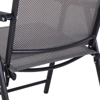 Outsunny 2-Piece Folding Dining Chair Set for Relaxing on Patio, Balcony, or Garden, Comfortable Outdoor Furniture with Armrests, Black(m-7)