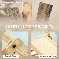 Qaba 4 in 1 Indoor Toddler Climbing Toys for 18-48 Months with Ramp & Seesaw(m-5)