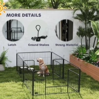 PawHut 7 Panel Dog Whelping Box Convertible DIY Pet Playpen with Washable Pee Pads, 600D Oxford Fabric, 96" x 48" x 24"(m-10)