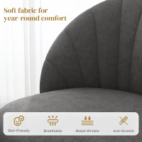 HOMCOM Modern Dining Chairs Set of 4, Upholstered Dining Room Chairs with Metal Legs, Shell Backrest, Padded Seat, Dark Grey(m-5)