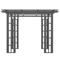 Outsunny 9' x 9' Vinyl Pergola, PVC Outdoor Gazebo Grape Trellis, for Garden, Patio, Backyard, Deck(m-9)