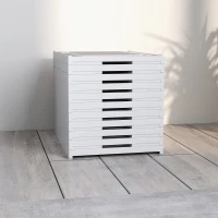 HOMCOM Stackable Plastic Shoe Boxes, 10 Pack Foldable Shoe Storage Boxes with Clear Door, No Assembly, Fit Size 10, White(m-9)