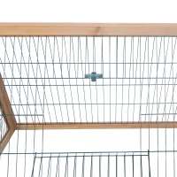 PawHut 46" x 24" Wooden A-Frame Outdoor Rabbit Hutch, Small Animal Cage, Bunny Hutch with Outside Run & Ventilating Wire, for Rabbits, Chickens, Ducks, Yellow(m-7)