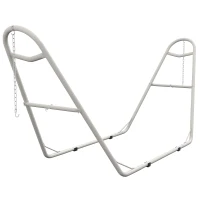 Outsunny Hammock Stand, Portable Adjustable Steel Frame Hammock Stand, Weather Resistant, 10.3', 550 lbs. Capacity, White(m-11)
