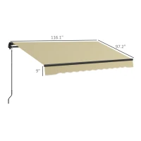 Outsunny 10' x 8' Retractable Awning, 280gsm UV Resistant Sunshade Shelter for Deck, Balcony, Yard, Beige(m-3)